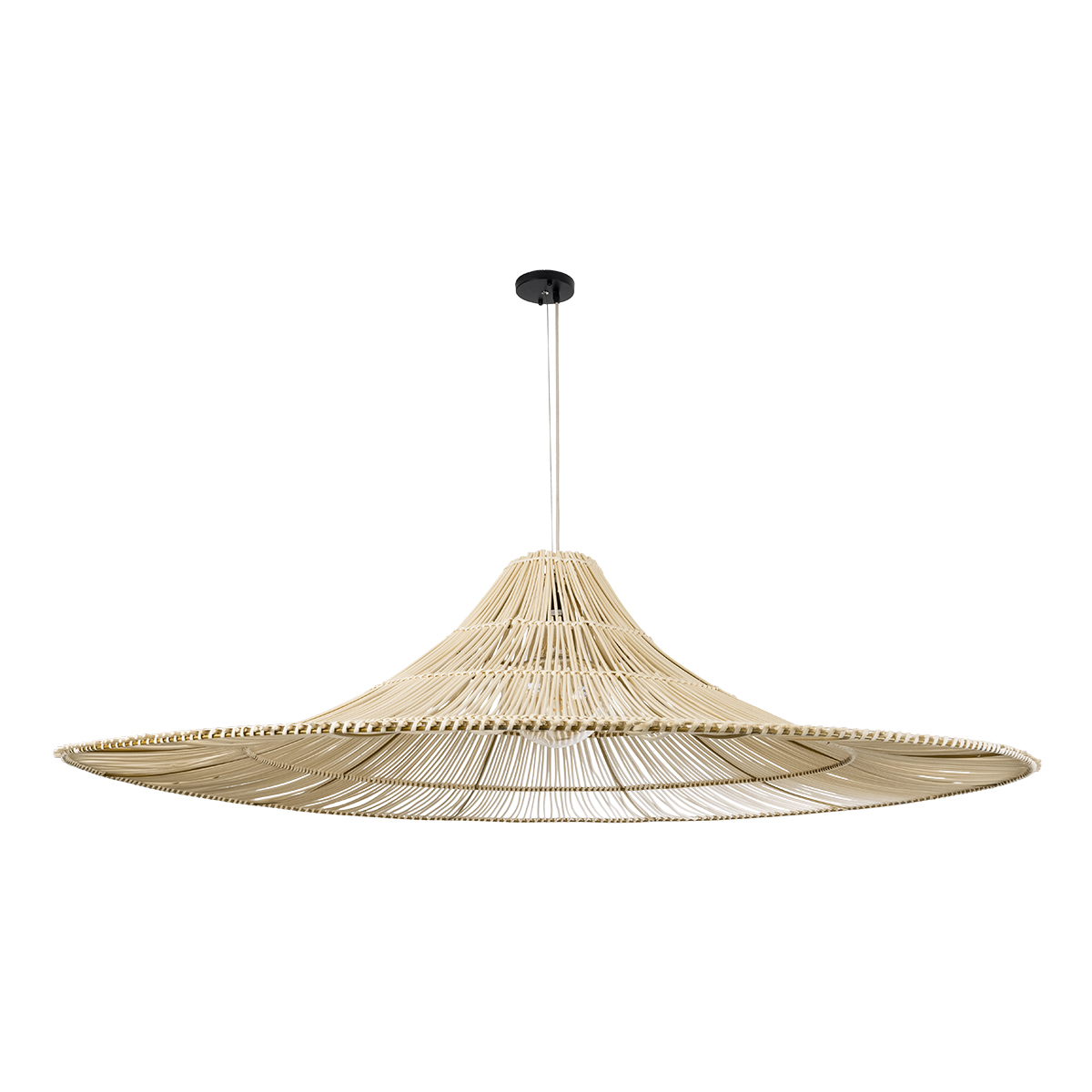 LEDTM® PALERMO 02311 Boho Κρεμαστό Φωτιστικό Οροφής με Ντουί 1 x E27 AC 220-240V IP20 - Μπεζ - Μ160 x Π160 x Υ45cm - Image 4