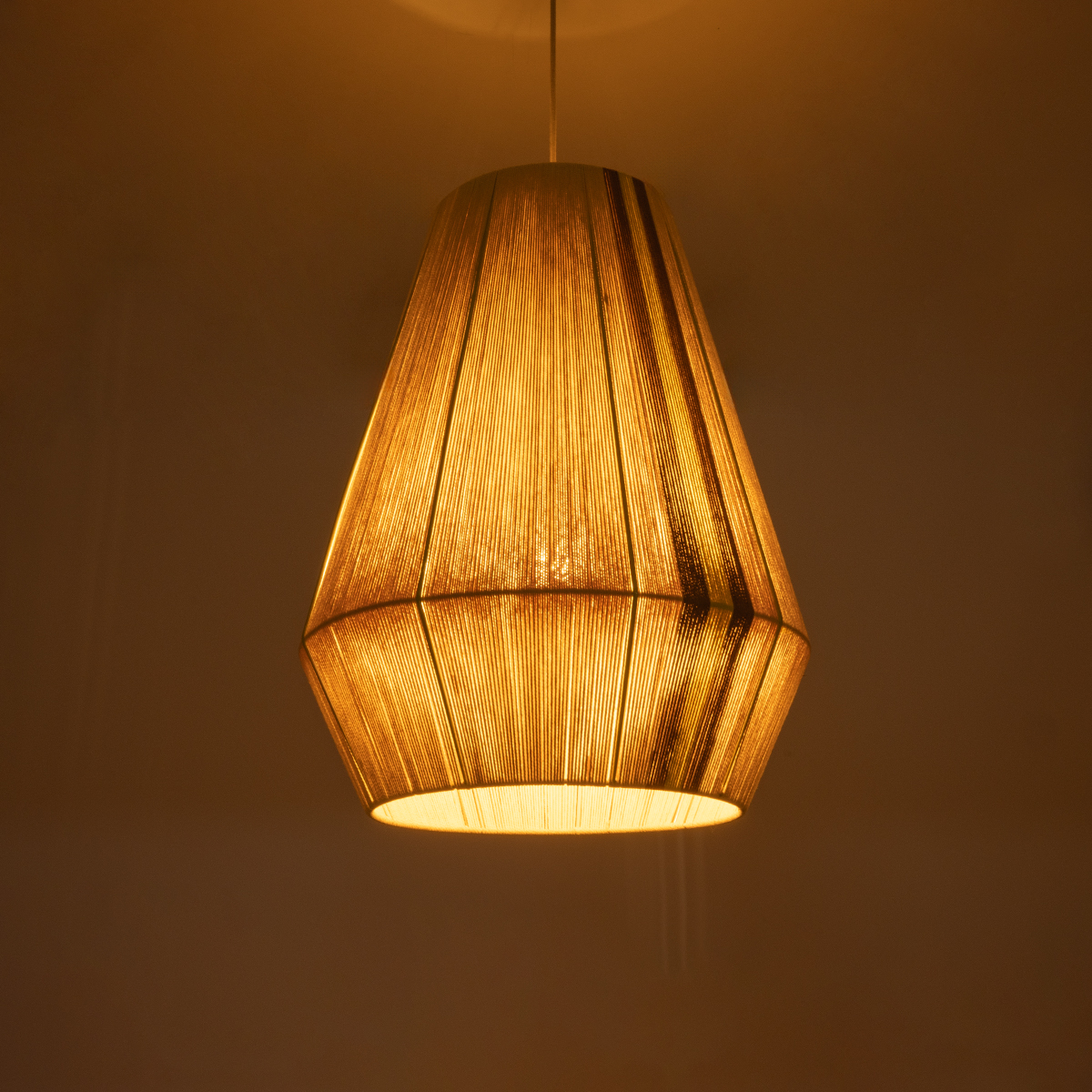 LEDTM® SALERNO 02334 Boho Κρεμαστό Φωτιστικό Οροφής με Ντουί 1 x E27 AC 220-240V IP20 - Μπεζ & Καφέ - Μ50 x Π50 x Υ60cm - Image 3