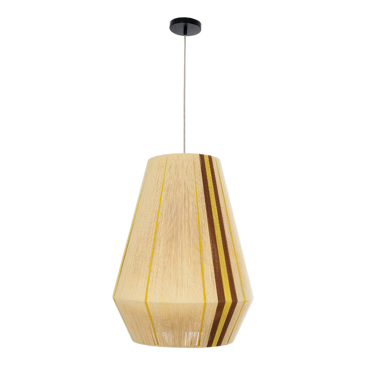 LEDTM® SALERNO 02334 Boho Κρεμαστό Φωτιστικό Οροφής με Ντουί 1 x E27 AC 220-240V IP20 - Μπεζ & Καφέ - Μ50 x Π50 x Υ60cm - Image 4