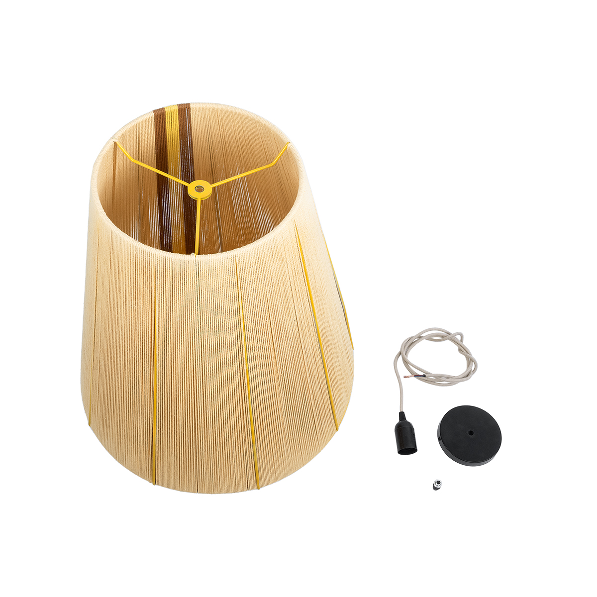 LEDTM® SALERNO 02334 Boho Κρεμαστό Φωτιστικό Οροφής με Ντουί 1 x E27 AC 220-240V IP20 - Μπεζ & Καφέ - Μ50 x Π50 x Υ60cm - Image 10