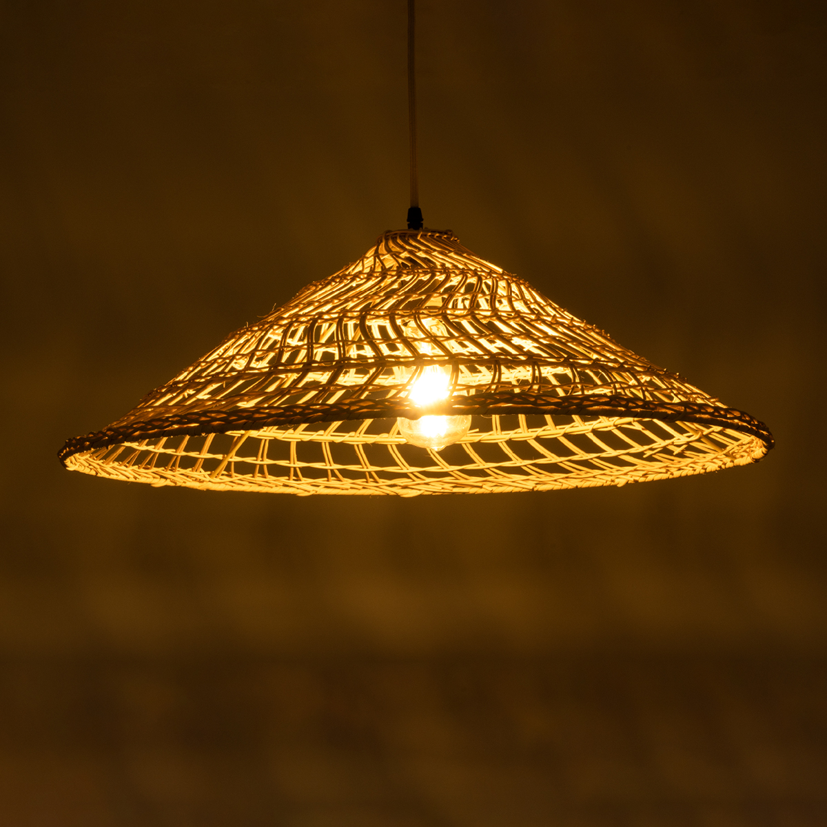 LEDTM® KAIA 02346 Boho Κρεμαστό Φωτιστικό Οροφής με Ντουί 1 x E27 AC 220-240V IP20 - Μπεζ - Μ60 x Π60 x Υ20cm - Image 3