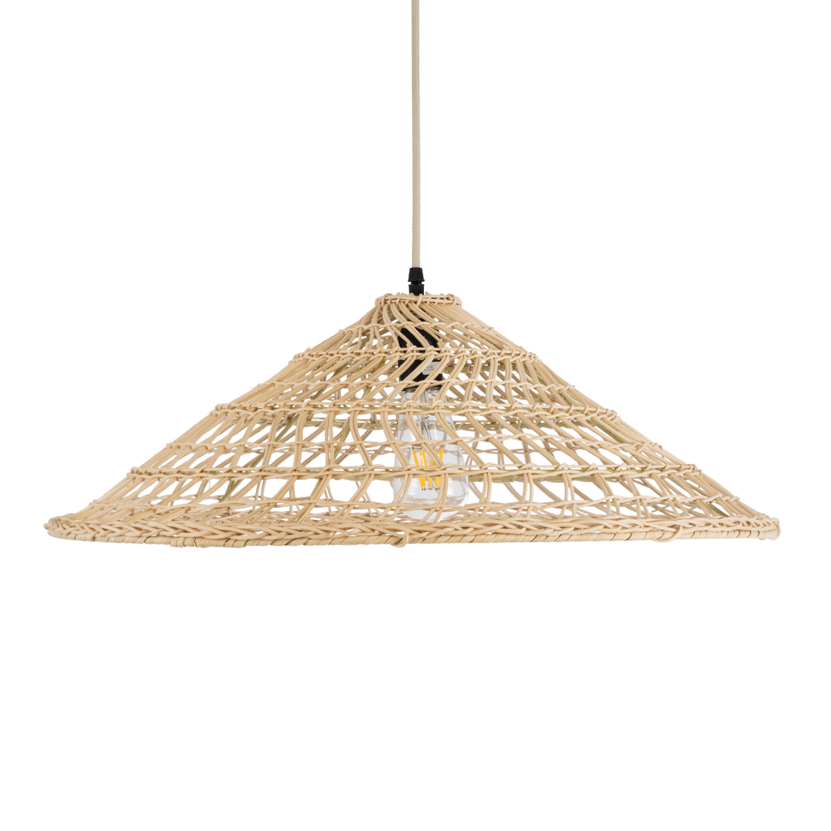 LEDTM® KAIA 02346 Boho Κρεμαστό Φωτιστικό Οροφής με Ντουί 1 x E27 AC 220-240V IP20 - Μπεζ - Μ60 x Π60 x Υ20cm - Image 5