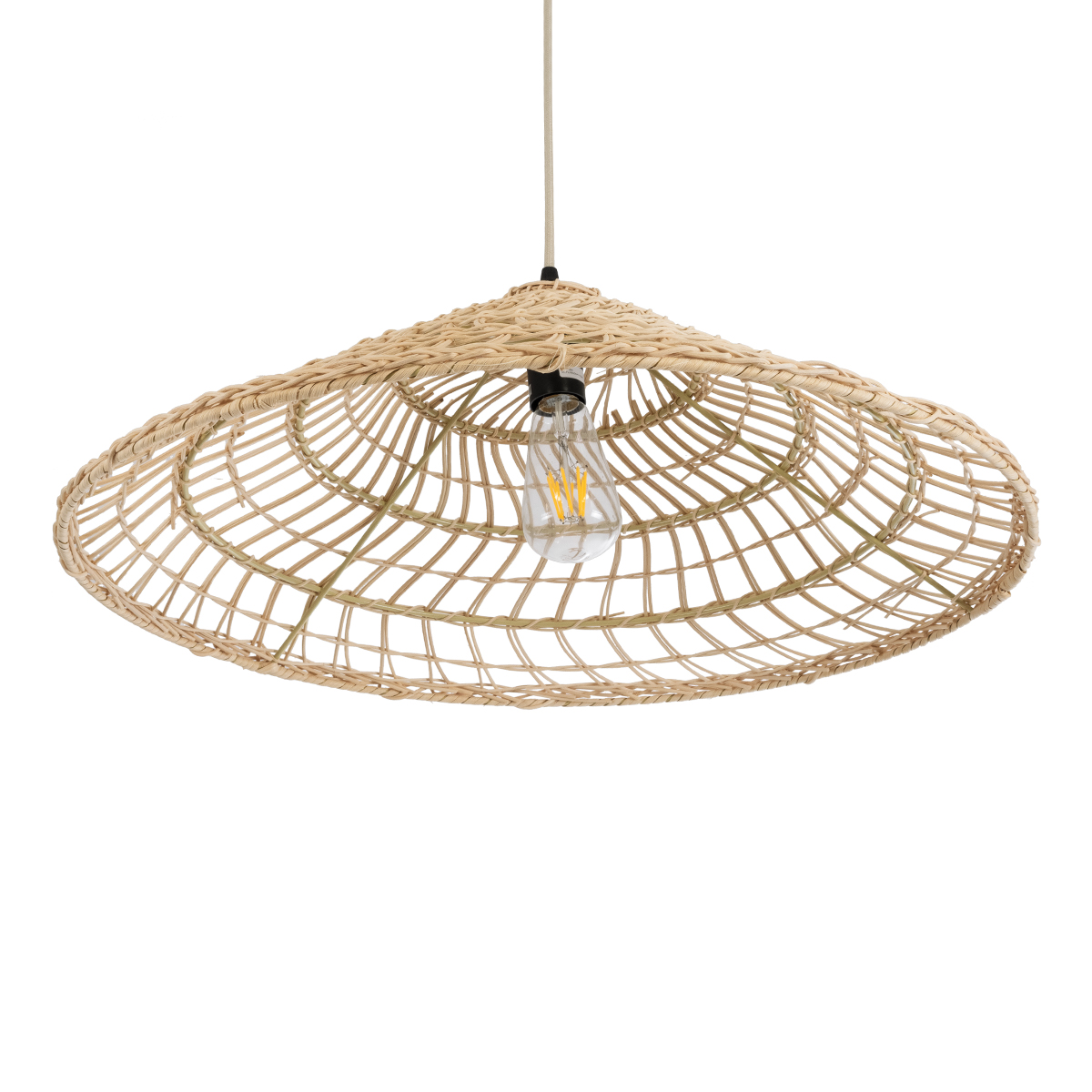 LEDTM® KAIA 02346 Boho Κρεμαστό Φωτιστικό Οροφής με Ντουί 1 x E27 AC 220-240V IP20 - Μπεζ - Μ60 x Π60 x Υ20cm - Image 6