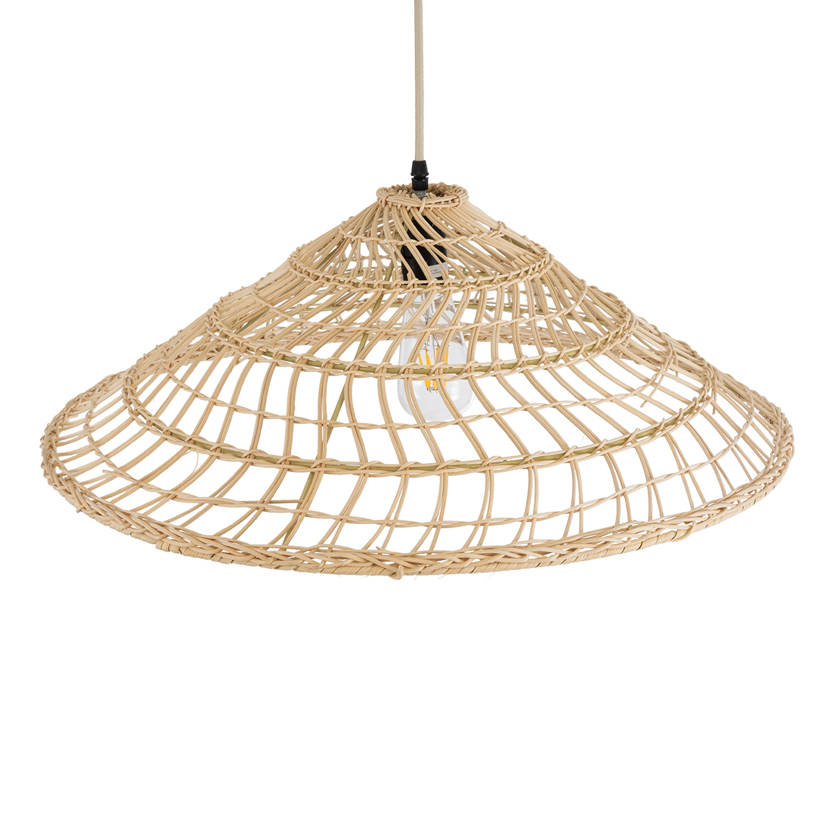 LEDTM® KAIA 02346 Boho Κρεμαστό Φωτιστικό Οροφής με Ντουί 1 x E27 AC 220-240V IP20 - Μπεζ - Μ60 x Π60 x Υ20cm - Image 7