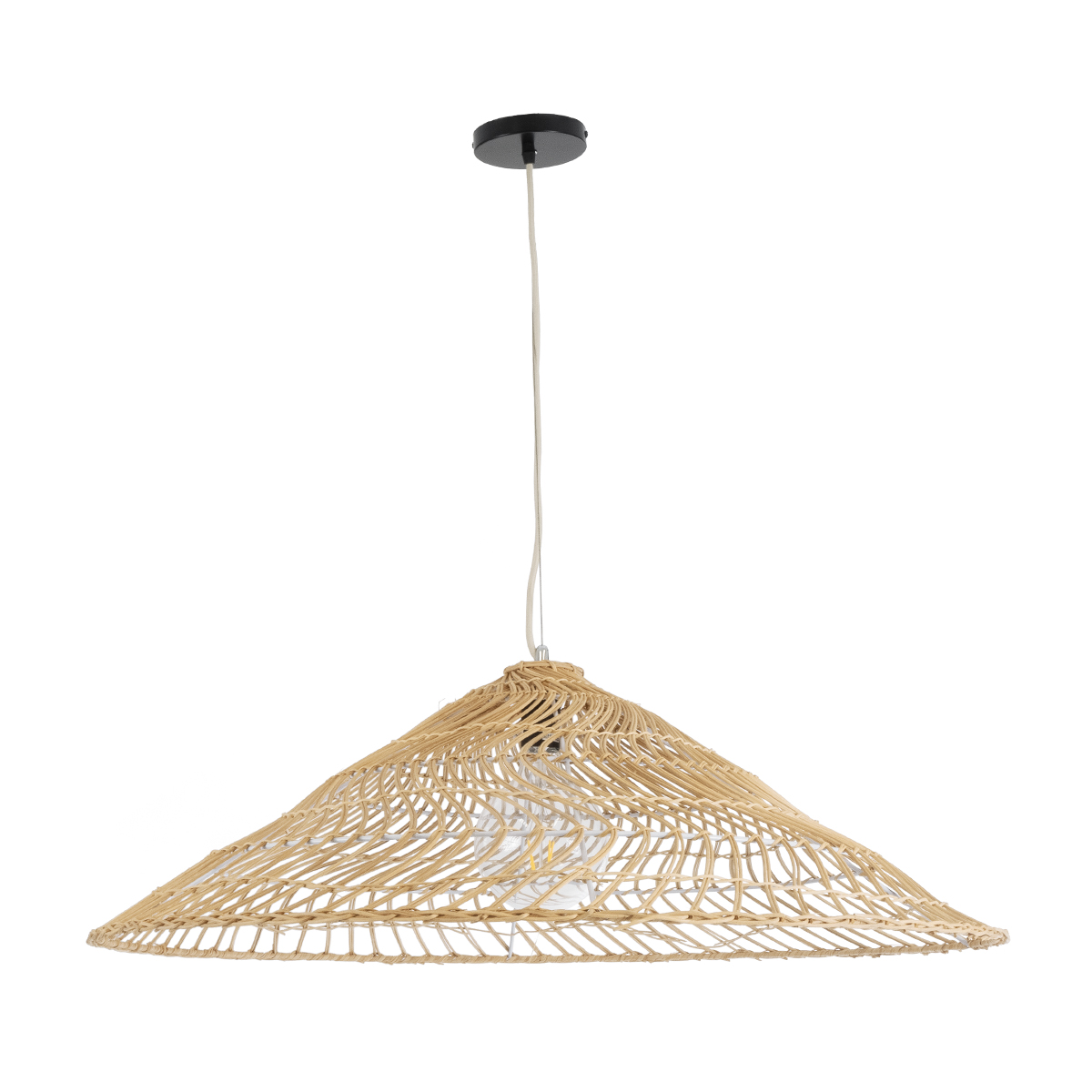 LEDTM® KAIA 02347 Boho Κρεμαστό Φωτιστικό Οροφής με Ντουί 1 x E27 AC 220-240V IP20 - Μπεζ - Μ80 x Π80 x Υ26cm - Image 4