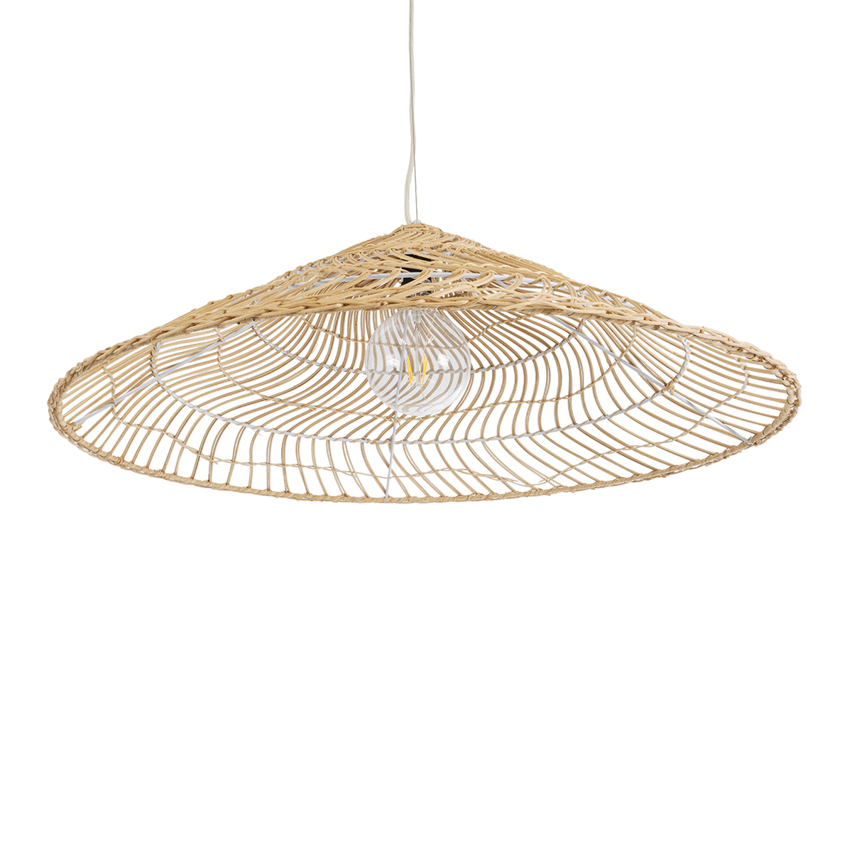 LEDTM® KAIA 02347 Boho Κρεμαστό Φωτιστικό Οροφής με Ντουί 1 x E27 AC 220-240V IP20 - Μπεζ - Μ80 x Π80 x Υ26cm - Image 6