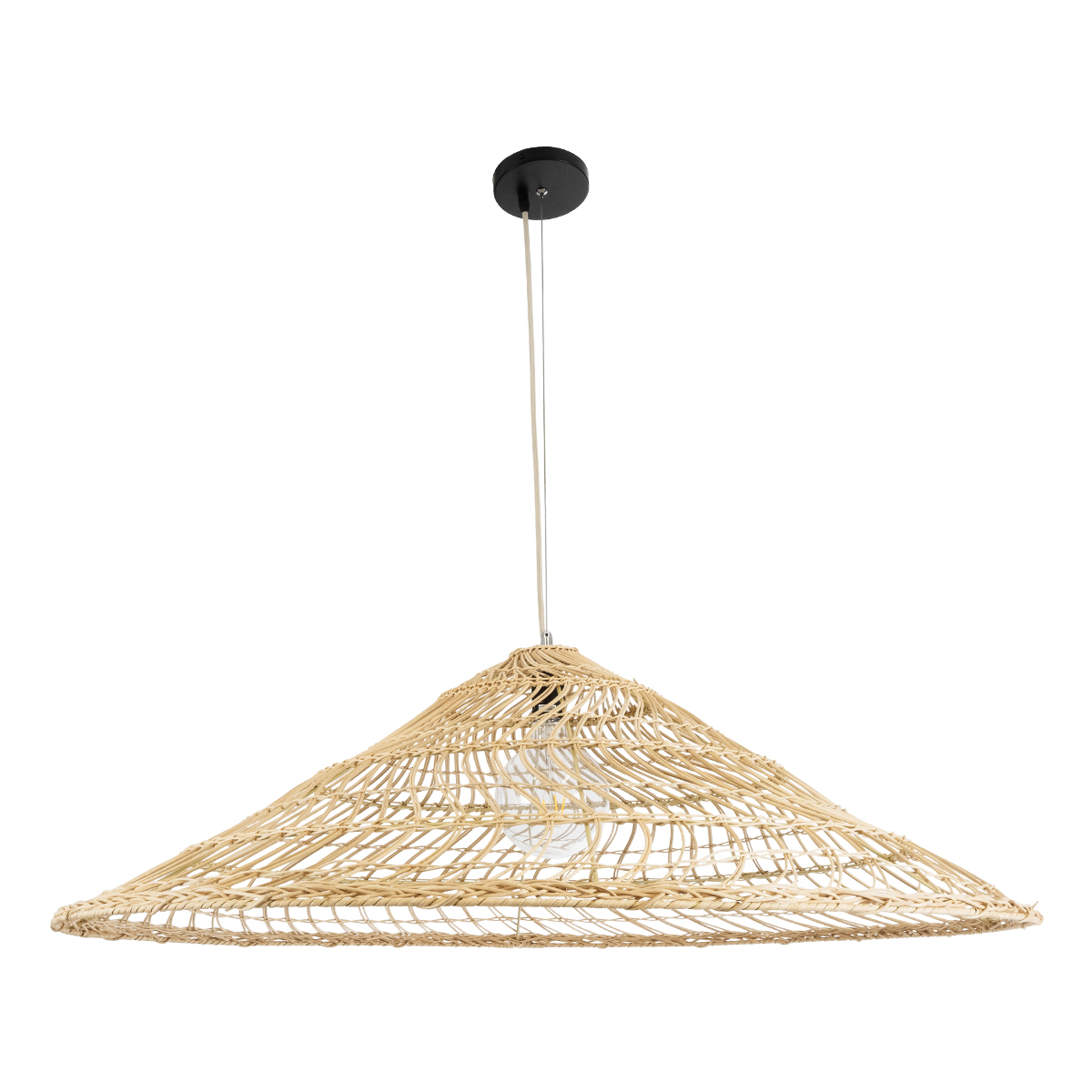 LEDTM® KAIA 02348 Boho Κρεμαστό Φωτιστικό Οροφής με Ντουί 1 x E27 AC 220-240V IP20 - Μπεζ - Μ100 x Π100 x Υ30cm - Image 4