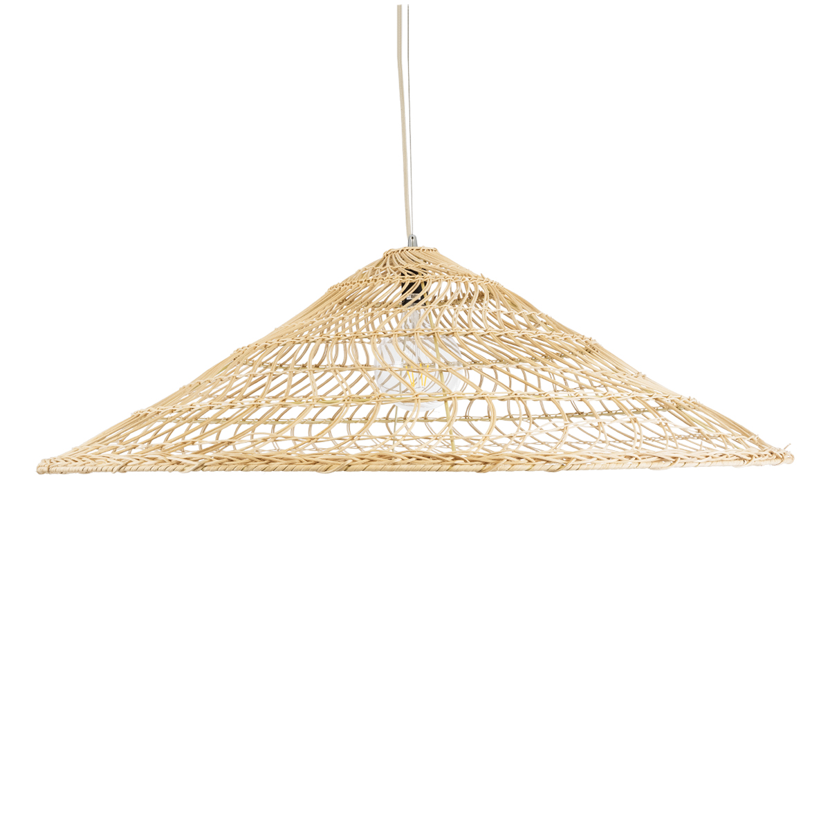 LEDTM® KAIA 02348 Boho Κρεμαστό Φωτιστικό Οροφής με Ντουί 1 x E27 AC 220-240V IP20 - Μπεζ - Μ100 x Π100 x Υ30cm - Image 5