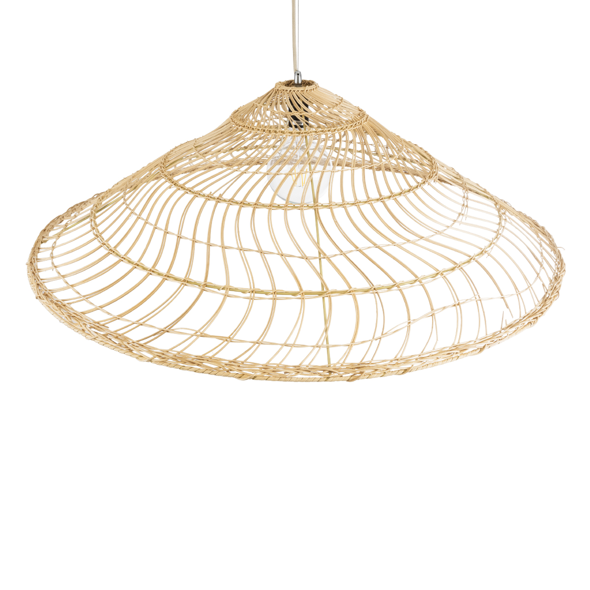 LEDTM® KAIA 02348 Boho Κρεμαστό Φωτιστικό Οροφής με Ντουί 1 x E27 AC 220-240V IP20 - Μπεζ - Μ100 x Π100 x Υ30cm - Image 7