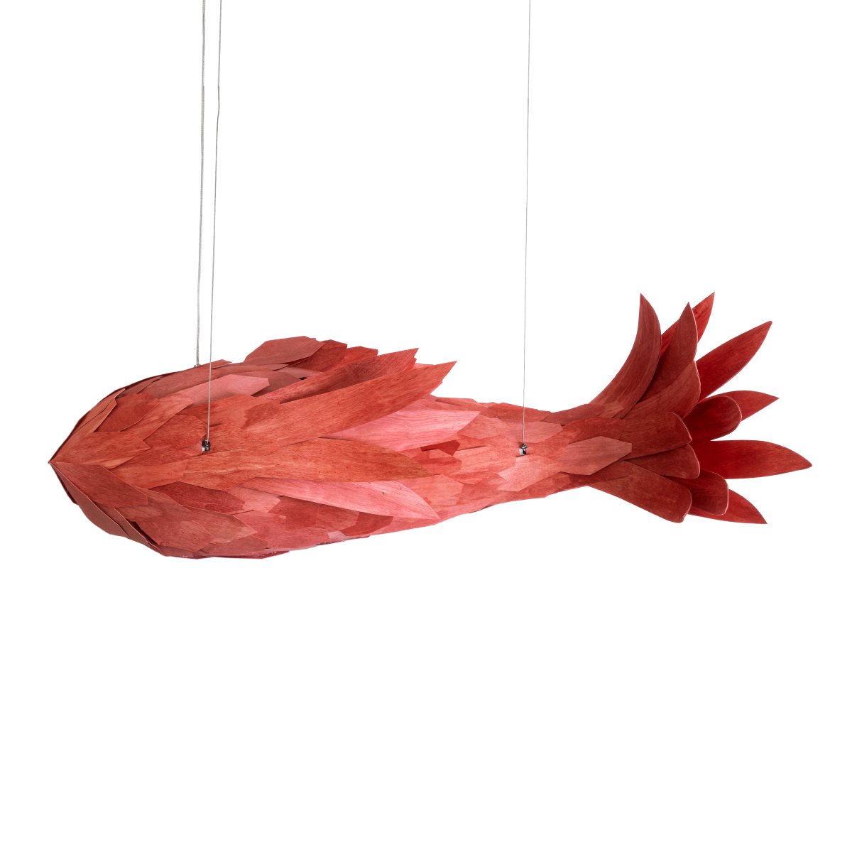 LEDTM® GOURAMI 02361 Μοντέρνο Κρεμαστό Φωτιστικό Οροφής με Ντουί 1 x E27 AC 220-240V IP20 - Κόκκινο - Μ100 x Π72 x Υ36cm - Image 6