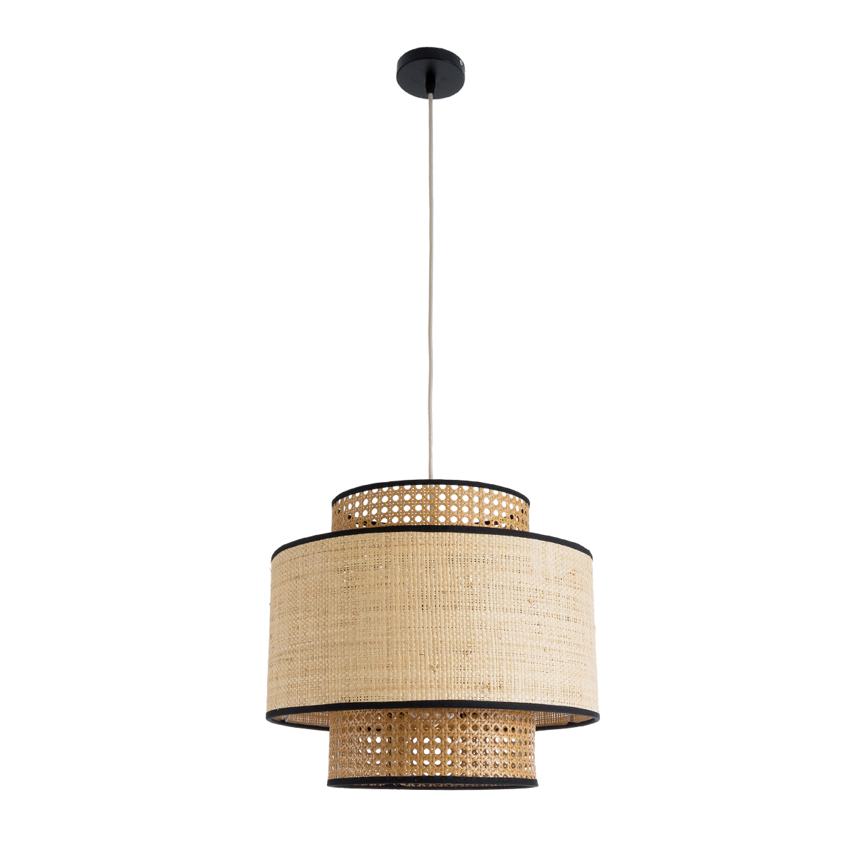 LEDTM® BRAVADO 02386 Boho Κρεμαστό Φωτιστικό Οροφής με Ντουί 1 x E27 AC 220-240V IP20 - Μπεζ - Μ40 x Π40 x Υ35cm - Image 4