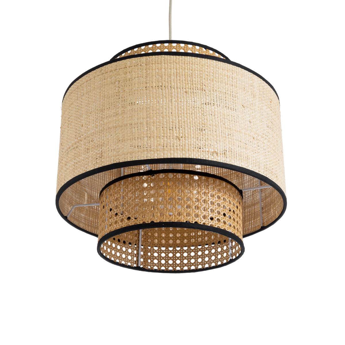 LEDTM® BRAVADO 02386 Boho Κρεμαστό Φωτιστικό Οροφής με Ντουί 1 x E27 AC 220-240V IP20 - Μπεζ - Μ40 x Π40 x Υ35cm - Image 6