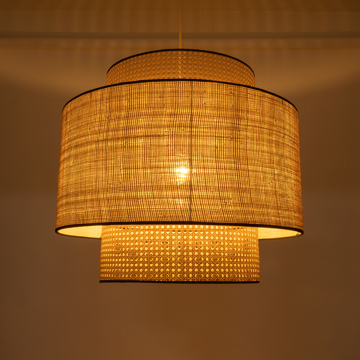LEDTM® BRAVADO 02387 Boho Κρεμαστό Φωτιστικό Οροφής με Ντουί 1 x E27 AC 220-240V IP20 - Μπεζ - Μ70 x Π70 x Υ58cm - Image 3