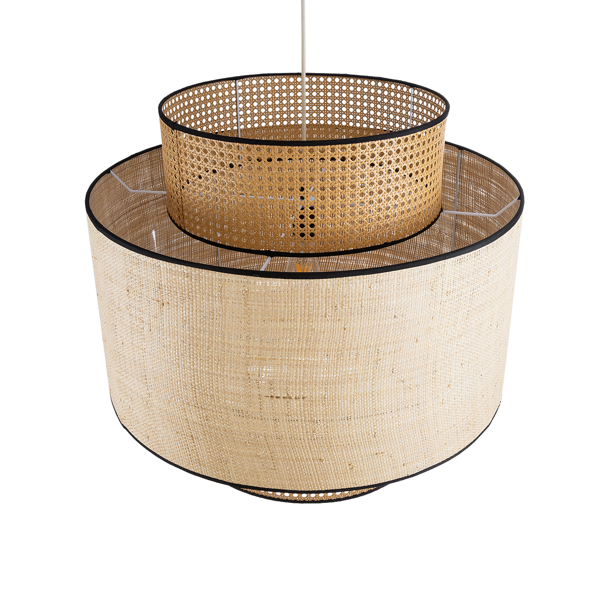 LEDTM® BRAVADO 02387 Boho Κρεμαστό Φωτιστικό Οροφής με Ντουί 1 x E27 AC 220-240V IP20 - Μπεζ - Μ70 x Π70 x Υ58cm - Image 7