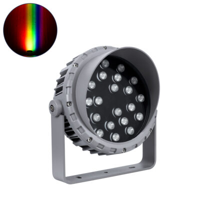 Alternative view of LEDTM® FLOODMENA 90648 Προβολέας Σποτ Wall Washer με Αντιθαμβωτική Γρίλια LED 36W 2880lm 30° DC 24V Αδιάβροχο IP65 Πολύχρωμο RGBW Dimmable DMX512 - Bridgelux SMD Chip - Γκρι Ανθρακί - Μ23 x Π23 x Υ18cm - 3 Χρόνια Εγγύηση
