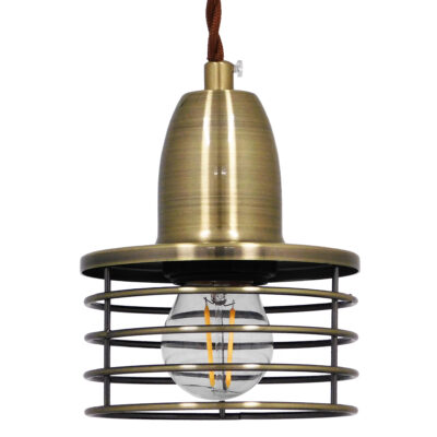 Alternative view of LEDTM® MANHATTAN 01455 Μοντέρνο Κρεμαστό Φωτιστικό Οροφής με Ντουί 1 x E27 AC 220-240V IP20 - Μπρούτζινο - Μ11 x Π11 x Υ14cm