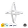 LEDTM® ROSE 61065 Μοντέρνο Κρεμαστό Φωτιστικό Οροφής LED 22W 2640lm 300° AC 220-240V IP20 Ρυθμιζόμενο Λευκό CCT με On/Off 2700K/4500K/6000K - Lumileds SMD Chip - Λευκό Ματ - Μ24 x Π22 x Υ24cm - 3 Χρόνια Εγγύηση - Image 2