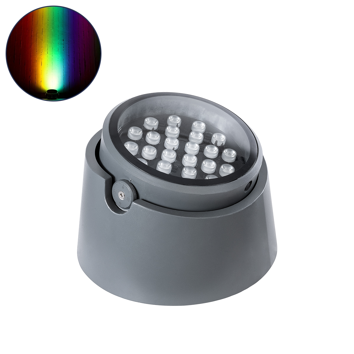 LEDTM® FLOOD-RANA 90752 Κινούμενος Προβολέας - Σποτ Φωτισμού Wall Washer για Φωτισμό Κτιρίων LED 60W 5100lm 5° DC 24V Αδιάβροχο IP67 Φ30 x Υ20cm RGBW DMX512 - Γκρι Ανθρακί - 3 Χρόνια Εγγύηση - Image 2