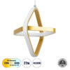 LEDTM® ROSE 61066 Μοντέρνο Κρεμαστό Φωτιστικό Οροφής LED 22W 2640lm 300° AC 220-240V IP20 Ρυθμιζόμενο Λευκό CCT με On/Off 2700K/4500K/6000K - Lumileds SMD Chip - Χρυσό Βούρτσας - Μ24 x Π22 x Υ24cm - 3 Χρόνια Εγγύηση - Image 2