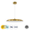 LEDTM® BARON 60887 Μοντέρνο Κρεμαστό Φωτιστικό Οροφής LED 24W 2880lm 120° AC 220-240V IP20 Ρυθμιζόμενο Λευκό CCT με On/Off 2700K/4500K/6000K - Lumileds SMD Chip - Χρυσό - Μ40 x Π40 x Υ10cm - 3 Χρόνια Εγγύηση - Image 2