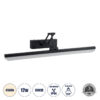 LEDTM® MARA 60446 Μοντέρνο Φωτιστικό Τοίχου - Απλίκα Καθρέπτη Μπάνιου LED 12W 1400lm 120° AC 220-240V IP20 Φυσικό Λευκό 4500K - Lumileds SMD Chip & TÜV SÜD Driver - Μαύρο Ματ - Μ60 x Π15 x Υ13cm - 3 Χρόνια Εγγύηση - Image 2