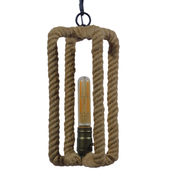 LEDTM® ELDORA 10001014 Vintage Κρεμαστό Φωτιστικό Οροφής με Ντουί 1 x E27 AC 220-240V IP20 - Μπεζ & Μπρούτζινο - Μ13 x Π13 x Υ30cm - Image 5