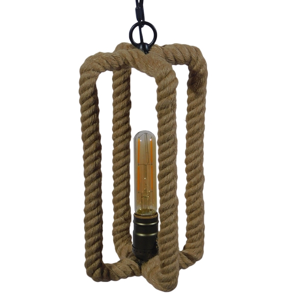 LEDTM® ELDORA 10001014 Vintage Κρεμαστό Φωτιστικό Οροφής με Ντουί 1 x E27 AC 220-240V IP20 - Μπεζ & Μπρούτζινο - Μ13 x Π13 x Υ30cm - Image 6