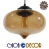 LEDTM® QUINN 01029 Vintage Κρεμαστό Φωτιστικό Οροφής με Ντουί 1 x E27 AC 220-240V IP20 - Μελί & Μαύρο - Μ26 x Π26 x Υ20cm - Image 3