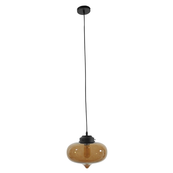LEDTM® QUINN 01029 Vintage Κρεμαστό Φωτιστικό Οροφής με Ντουί 1 x E27 AC 220-240V IP20 - Μελί & Μαύρο - Μ26 x Π26 x Υ20cm - Image 4