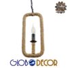 LEDTM® LINDELL 10001110 Vintage Κρεμαστό Φωτιστικό Οροφής με Ντουί 1 x E14 AC 220-240V IP20 - Μπεζ & Μαύρο - Μ18 x Π18 x Υ33cm - Image 3