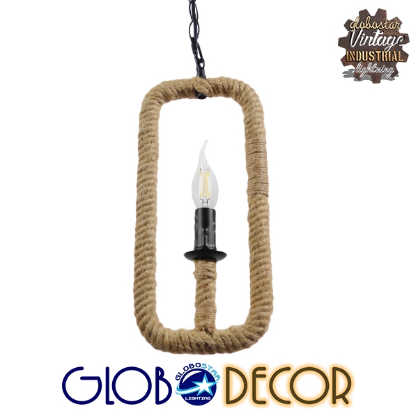 LEDTM® LINDELL 10001110 Vintage Κρεμαστό Φωτιστικό Οροφής με Ντουί 1 x E14 AC 220-240V IP20 - Μπεζ & Μαύρο - Μ18 x Π18 x Υ33cm - Image 3