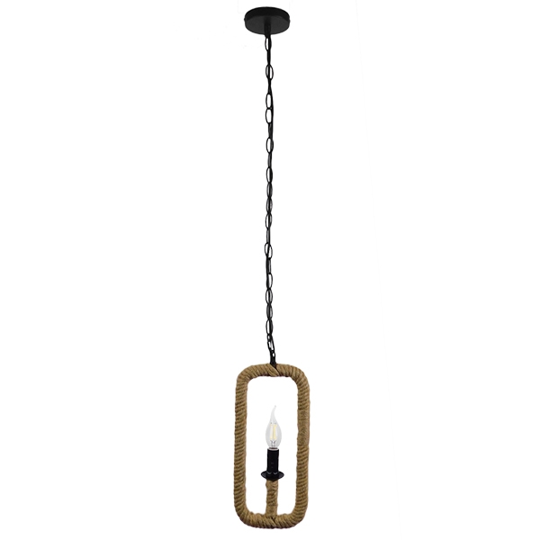 LEDTM® LINDELL 10001110 Vintage Κρεμαστό Φωτιστικό Οροφής με Ντουί 1 x E14 AC 220-240V IP20 - Μπεζ & Μαύρο - Μ18 x Π18 x Υ33cm - Image 4