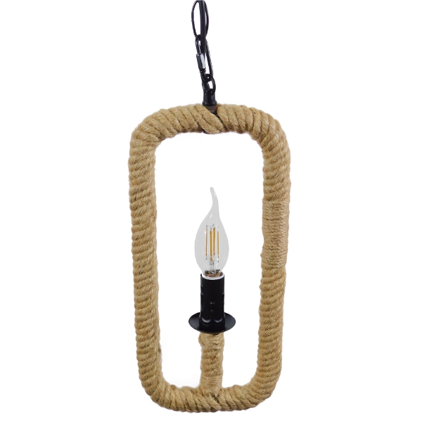 LEDTM® LINDELL 10001110 Vintage Κρεμαστό Φωτιστικό Οροφής με Ντουί 1 x E14 AC 220-240V IP20 - Μπεζ & Μαύρο - Μ18 x Π18 x Υ33cm - Image 6