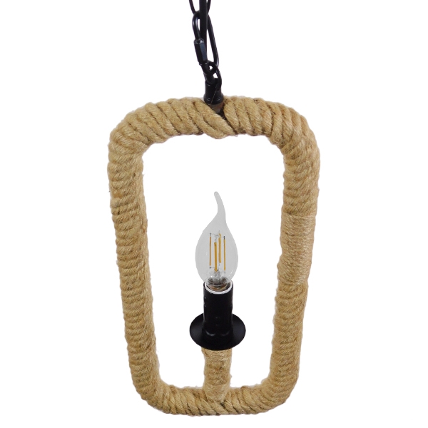 LEDTM® LINDELL 10001110 Vintage Κρεμαστό Φωτιστικό Οροφής με Ντουί 1 x E14 AC 220-240V IP20 - Μπεζ & Μαύρο - Μ18 x Π18 x Υ33cm - Image 7