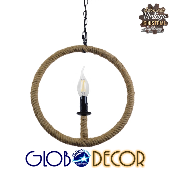 LEDTM® LINDELL 10001111 Vintage Κρεμαστό Φωτιστικό Οροφής με Ντουί 1 x E14 AC 220-240V IP20 - Μπεζ & Μαύρο - Μ37 x Π2.5 x Υ37cm - Image 3