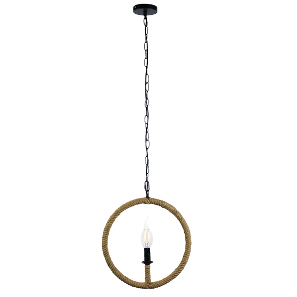 LEDTM® LINDELL 10001111 Vintage Κρεμαστό Φωτιστικό Οροφής με Ντουί 1 x E14 AC 220-240V IP20 - Μπεζ & Μαύρο - Μ37 x Π2.5 x Υ37cm - Image 4