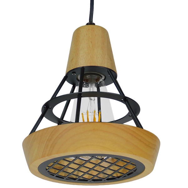 LEDTM® AKRON 10001133 Μοντέρνο Κρεμαστό Φωτιστικό Οροφής με Ντουί 1 x E27 AC 220-240V IP20 - Μπεζ & Μαύρο - Μ19 x Π19 x Υ22cm - Image 7