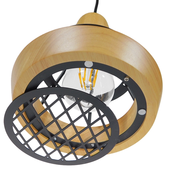 LEDTM® AKRON 10001133 Μοντέρνο Κρεμαστό Φωτιστικό Οροφής με Ντουί 1 x E27 AC 220-240V IP20 - Μπεζ & Μαύρο - Μ19 x Π19 x Υ22cm - Image 11