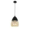 LEDTM® OLIVER 10001231 Vintage Κρεμαστό Φωτιστικό Οροφής με Ντουί 1 x E27 AC 220-240V IP20 - Μαύρο & Μελί - Μ20 x Π20 x Υ21cm - Image 4