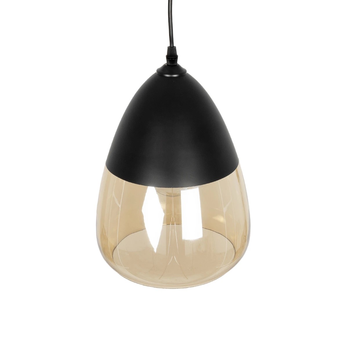LEDTM® OLIVER 10001231 Vintage Κρεμαστό Φωτιστικό Οροφής με Ντουί 1 x E27 AC 220-240V IP20 - Μαύρο & Μελί - Μ20 x Π20 x Υ21cm - Image 7