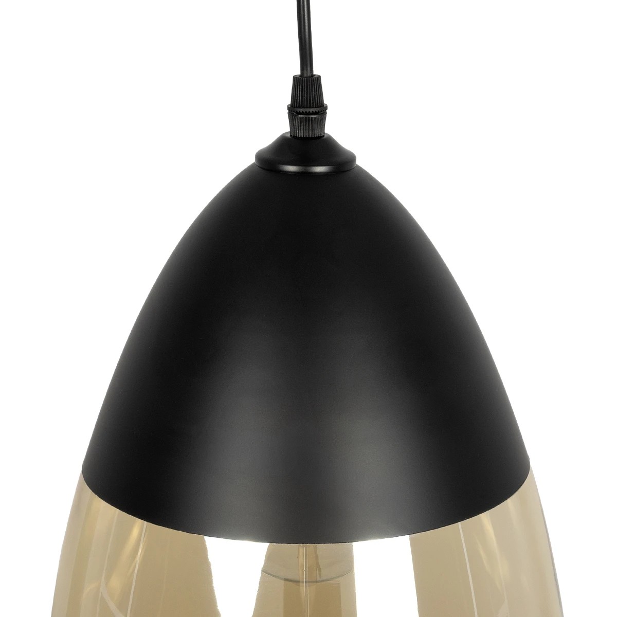 LEDTM® OLIVER 10001231 Vintage Κρεμαστό Φωτιστικό Οροφής με Ντουί 1 x E27 AC 220-240V IP20 - Μαύρο & Μελί - Μ20 x Π20 x Υ21cm - Image 8