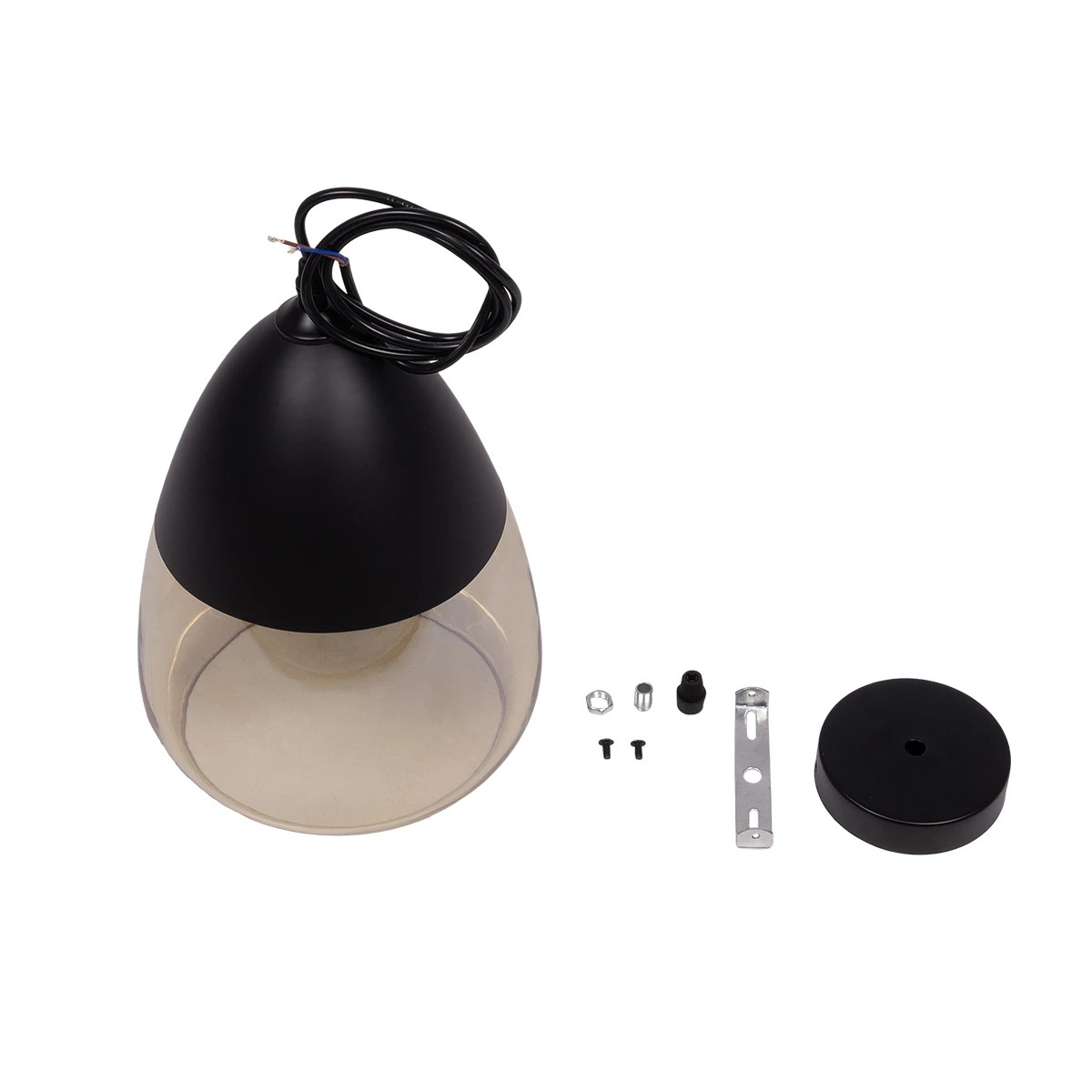 LEDTM® OLIVER 10001231 Vintage Κρεμαστό Φωτιστικό Οροφής με Ντουί 1 x E27 AC 220-240V IP20 - Μαύρο & Μελί - Μ20 x Π20 x Υ21cm - Image 11