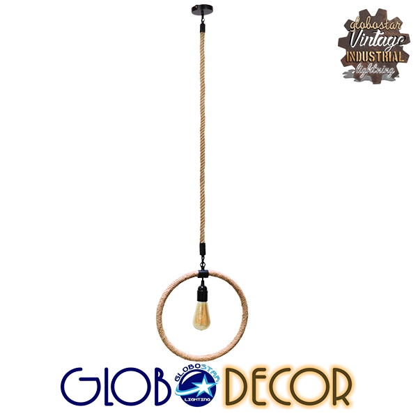 LEDTM® MALVERN 10001239 Vintage Κρεμαστό Φωτιστικό Οροφής με Ντουί 1 x E27 AC 220-240V IP20 - Μαύρο & Μπεζ - Μ34 x Π22 x Υ34cm - Image 4