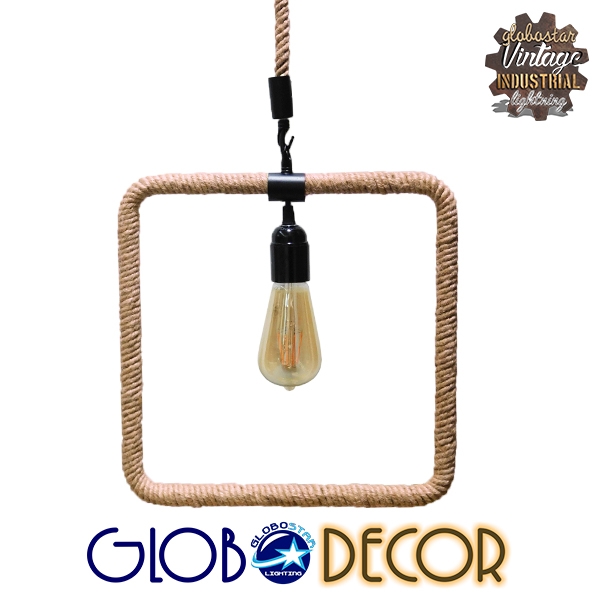 LEDTM® MALVERN 10001240 Vintage Κρεμαστό Φωτιστικό Οροφής με Ντουί 1 x E27 AC 220-240V IP20 - Μαύρο & Μπεζ - Μ33 x Π22 x Υ33cm - Image 3