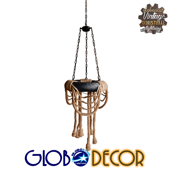 LEDTM® RUNNER 01115 Vintage Κρεμαστό Φωτιστικό Οροφής με Ντουί 6 x E27 AC 220-240V IP20 - Μαύρο & Μπεζ - Μ45 x Π45 x Υ60cm - Image 2