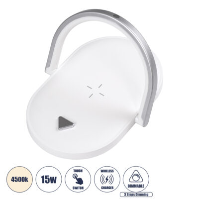 Alternative view of LEDTM® ECLIPSE 76559 Επιτραπέζιο Φωτιστικό Πορτατίφ LED 15W 1200lm 180° AC 220-240V IP20 Φυσικό Λευκό 4500K Dimmable Λευκό Πλαστικό - Μ17 x Π13 x Υ10cm - 2 Xρόνια Εγγύηση