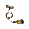 LEDTM® SUSPENS 115105 Vintage Κρεμαστό Φωτιστικό Οροφής με Ντουί 1 x E27 AC 220-240V IP20 - Χρυσό & Καφέ - Μ10 x Π10 x Y108.7cm - Image 5