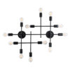 LEDTM® PIPING 00667 Vintage Φωτιστικό Τοίχου - Απλίκα με Ντουί 12 x E27 AC 220-240V IP20 - Μαύρο - Μ78.5 x Π9.5 x Υ64cm - Image 2