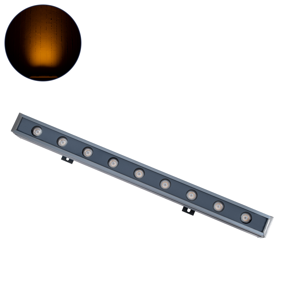 LEDTM® WASHERMARGO 90171 Μπάρα Φωτισμού Wall Washer LED 9W 945lm 30° DC 24V Αδιάβροχο IP65 Ultra Θερμό Λευκό 2200K Dimmable - Bridgelux SMD Chip - Γκρι Ανθρακί - Μ50 x Π4 x Υ5cm - 3 Χρόνια Εγγύηση - Image 2