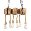 LEDTM® VIKING 00606 Vintage Κρεμαστό Φωτιστικό Οροφής με Ντουί 6 x E27 AC 220-240V IP20 - Καφέ & Μπεζ - Μ53 x Π11 x Υ220cm - Image 2